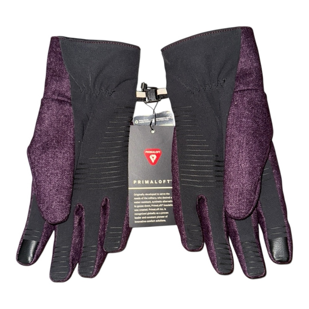 Lululemon City Keeper Gloves Black & Purple PrimaLoft Fleece Tech Fingers NWT - Picture 2 of 3
